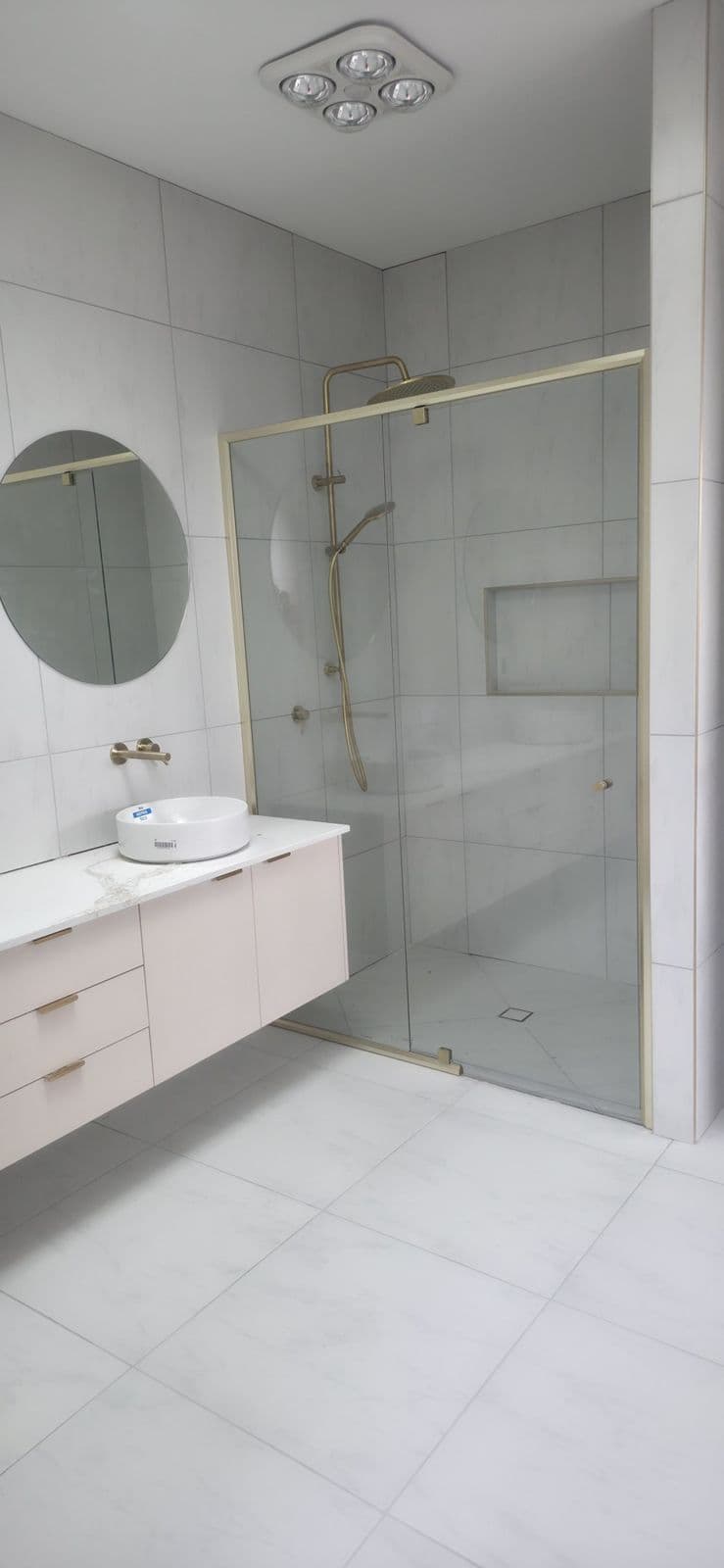 Bathroom — post-build detail clean, Sunshine Coast · Bleach Me Clean